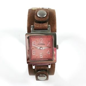 Vintage Fossil Baw Pink Leather Watch New Battery